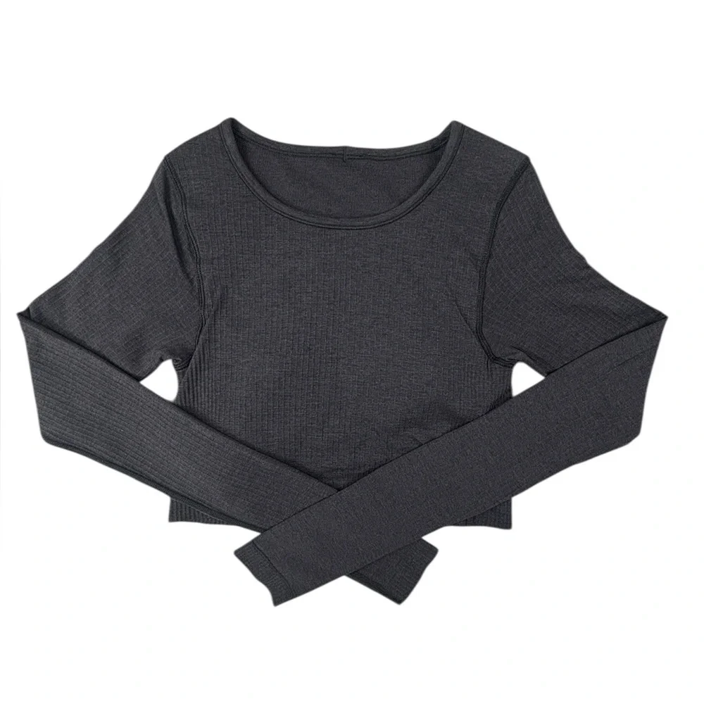 Lululemon |‎ Ebb to Street Long Sleeve Stretch Cropped Pullover Top | Black | 4